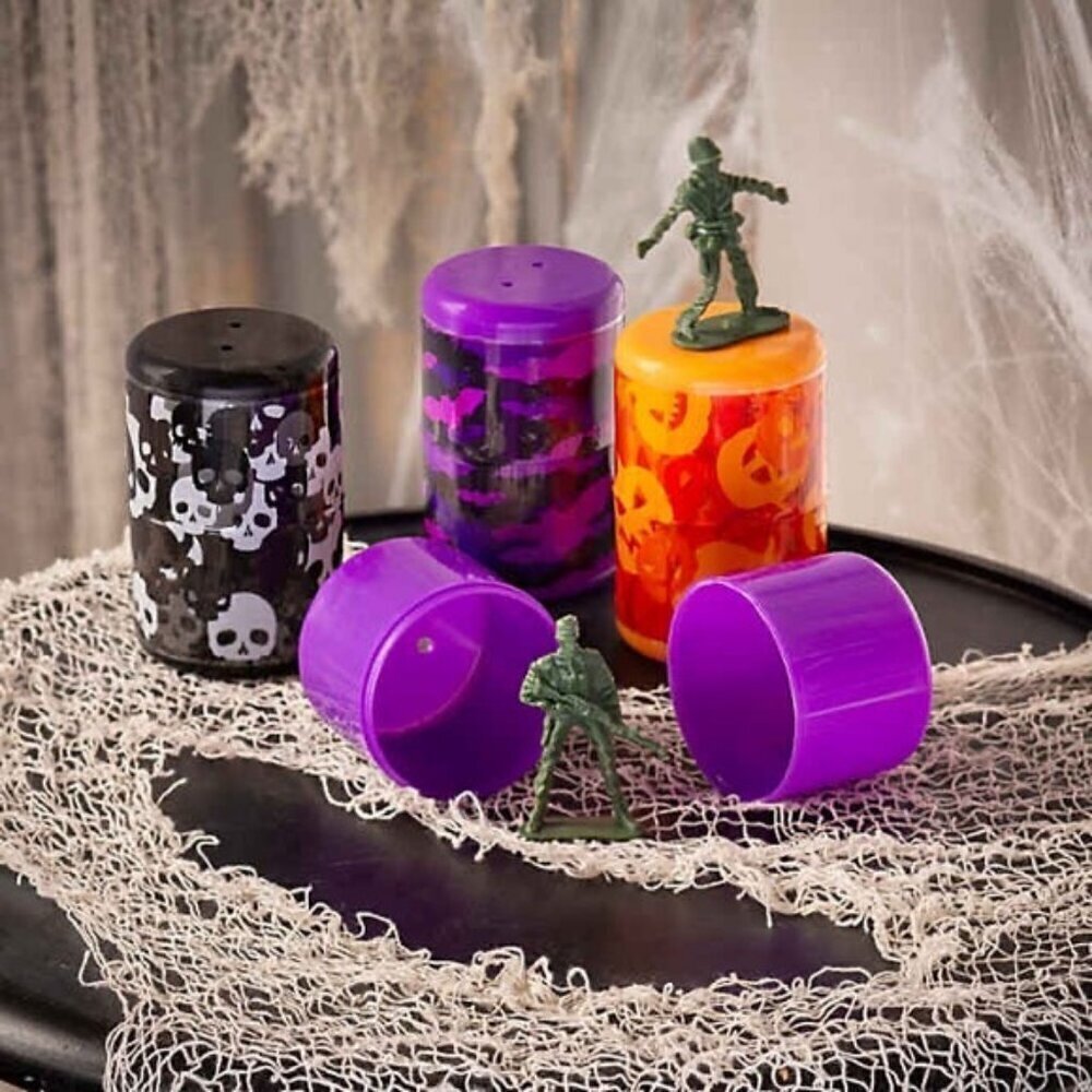 Jumbo Army Toy-Filled Halloween Containers - 6 Pack
